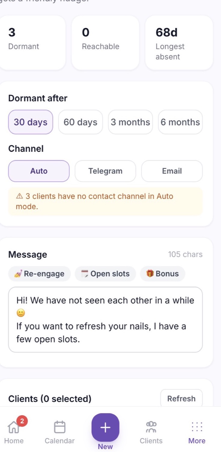 6. Clients who haven’t been in a while