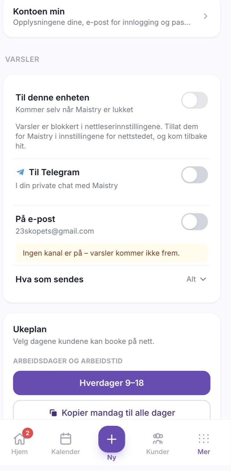 4. Varsler der det passer deg